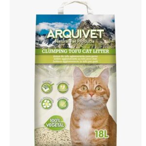 Lettiera vegetale biodegradabile TOFU per gatti Arquivet 18 LITRI